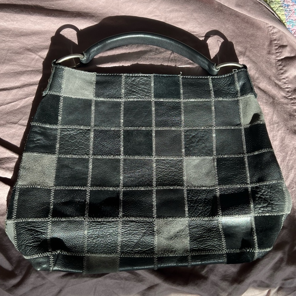 Lucky Brand Black Patchwork Leather Purse